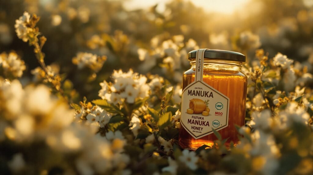 New Zealand Manuka honey with UMF and MGO labels