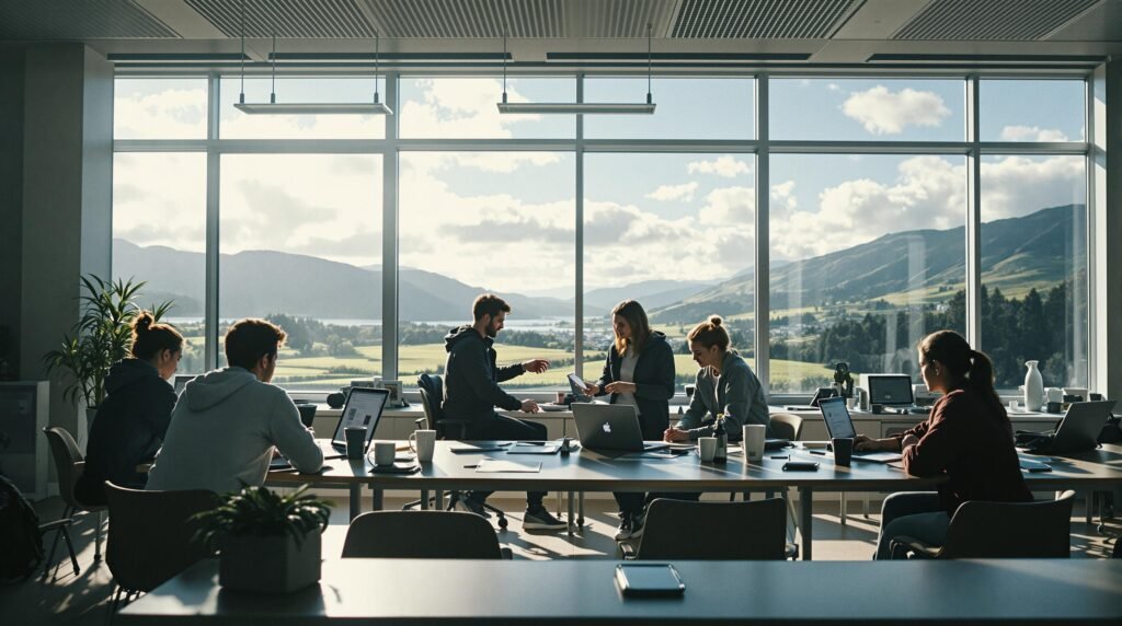 International students learning at a New Zealand language school