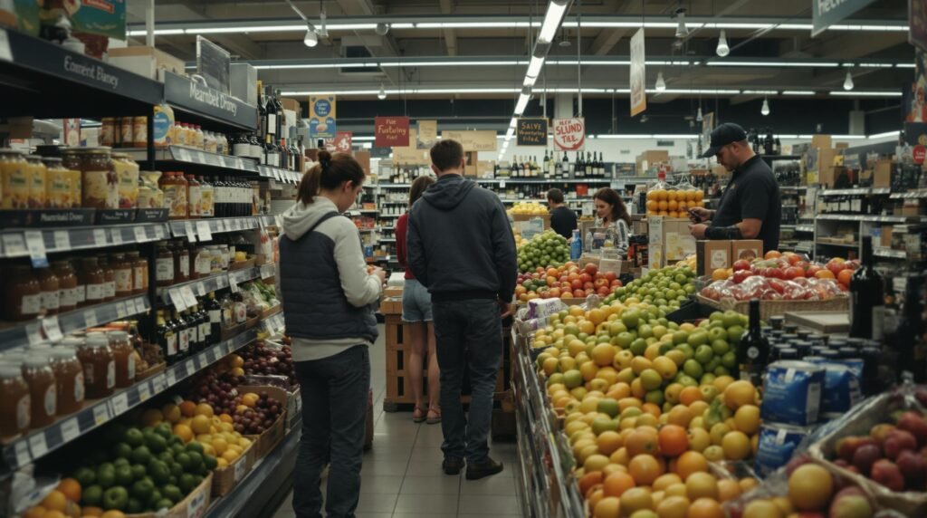 New Zealand supermarket with local products and souvenirs