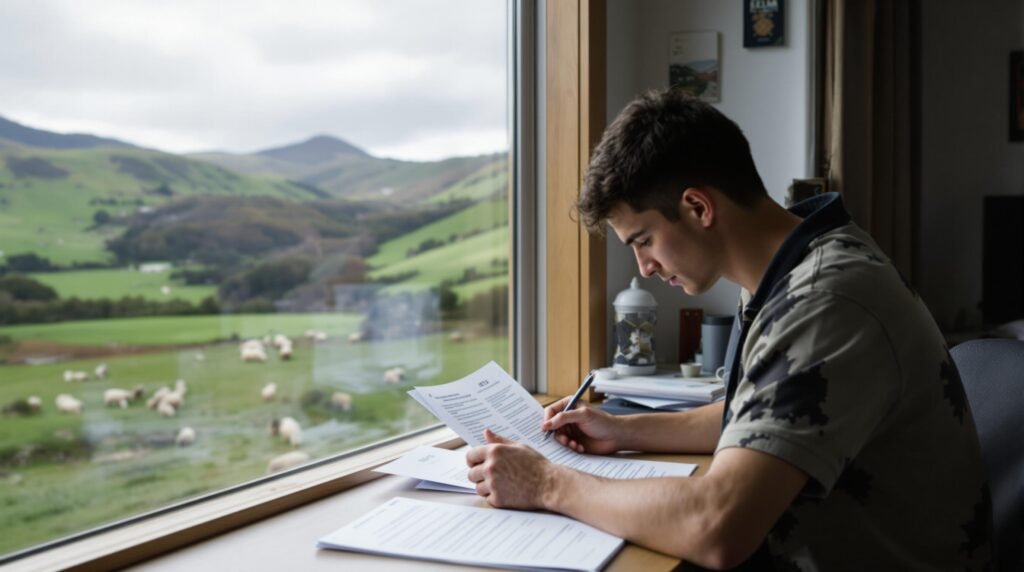 Person studying for IELTS exam for New Zealand immigration