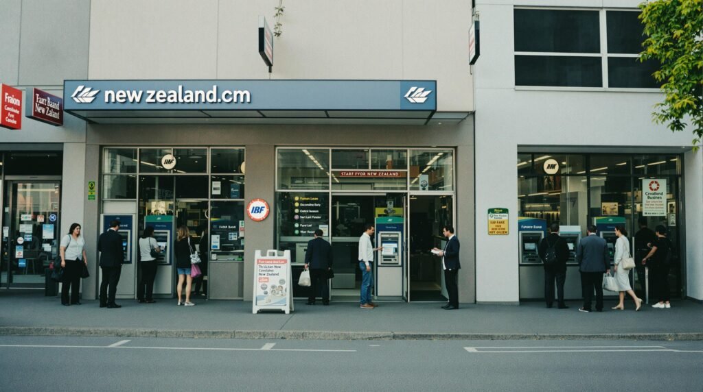 Person opening a bank account at a New Zealand bank