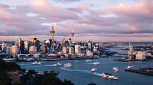 Auckland cityscape and Sky Tower in New Zealand